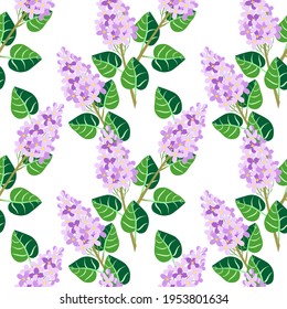 Vector - lilac flowers seamless pattern, floral watercolor illustration.