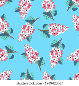 Vector - lilac flowers seamless pattern. Floral illustration template.