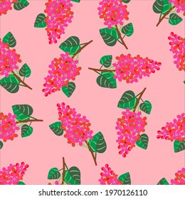 Vector - lilac flowers seamless pattern. Floral illustration template.