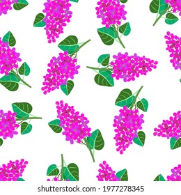 Vector - lilac flowers seamless pattern. Floral illustration template.