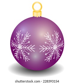 vector lilac shiny christmas ball with shadow