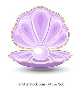 vector lilac sink with a pearl object, an icon