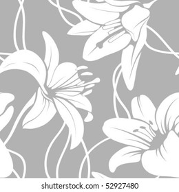 Vector lilly seamless pattern