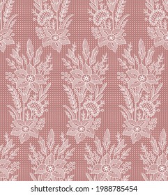 Vector Lily Lace Seamless Pattern