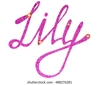 Vector Lily name lettering tinsels