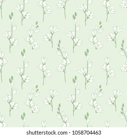 Vector lily seamless pattern. Great for fabric, wallpaper, textile print, invitations or packaging.