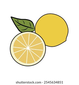 Vektorkalk Scheibe gelbe Illustration Zitrone einzelne Hälfte Fruchtkalk. Frisch gelb geschnittenes Zitrussymbol.
