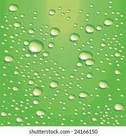 Vector lime-green water bubbles