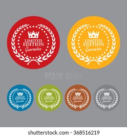 Vector : Limited Edition Guarantee Campaign Promotion, Product Label, Infographics Flat Icon, Sign, Sticker 