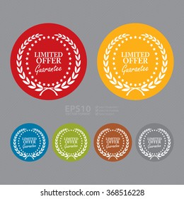 Vector : Limited Offer Guarantee Campaign Promotion, Product Label, Infographics Flat Icon, Sign, Sticker