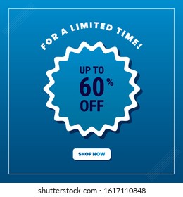 vector limited time flash sale banner template discount