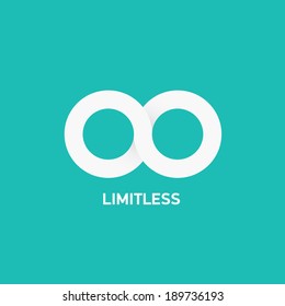 vector Limitless symbol icon on stylish turquoise background