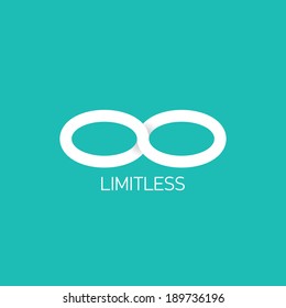 vector Limitless symbol icon on stylish turquoise background