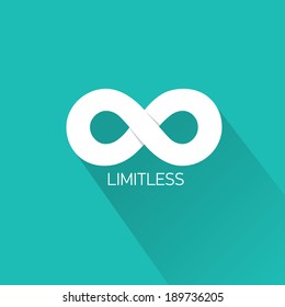 vector Limitless symbol icon on stylish turquoise background