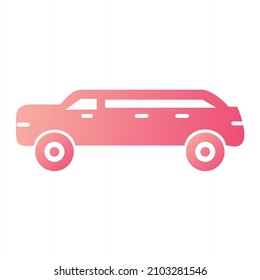 Vector Limousine Glyph Gradient Icon Design
