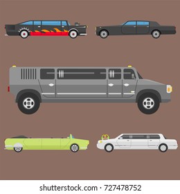 Vector limousine long car transportation illustration