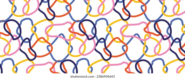 Vector line abstract geometric colorful seamless pattern background