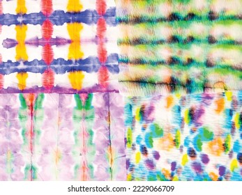 Vector Line Abstract Watercolor. Blue Stripe Dyed Watercolour Texture. Red Tie Dye Ethnic Patch. Grey Floral Ikat Pattern. Multi Color Vector Ombre Effect. Vector Design Pattern Ethnic Dip Texture.