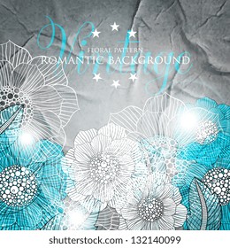 Vector line abstraction design against dark background