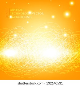 Vector line abstraction design against dark background