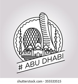 vector line abu dhabi badge