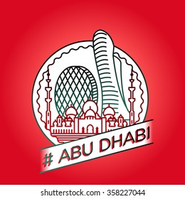 vector line abu dhabi badge