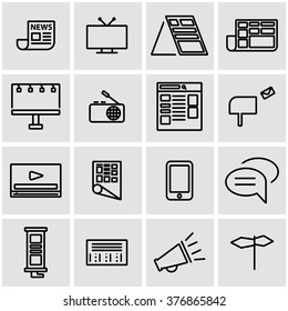 Vector Line Advertisement Icon Set