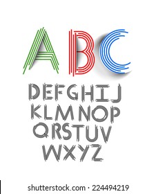 Vector Line Alphabet Set 