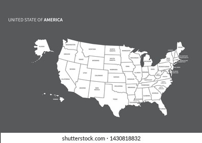 vector line of america map.
united states map. usa.