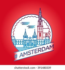 vector line amsterdam badge