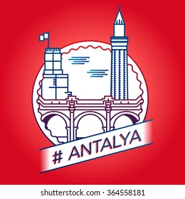 vector line antalya badge
