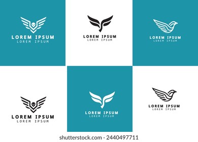 arte de línea vectorial de colibrí colorido abstracto, diseño de arte de pared de colibri, logotipo de línea de pájaro mínimo