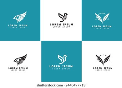 arte de línea vectorial de colibrí colorido abstracto, diseño de arte de pared de colibri, logotipo de línea de pájaro mínimo