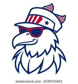 Vetor Line Art of American Eagle USA Patriota 