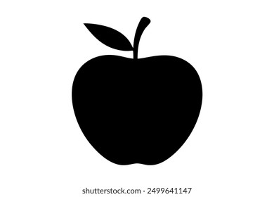 Vector Line Art Apple on White Background Vector Illustration, Logo Icon and Clipart