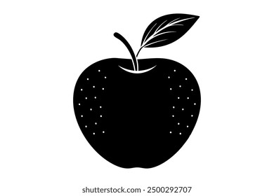 Vector Line Art Apple on White Background Vector Illustration, Logo Icon and Clipart
