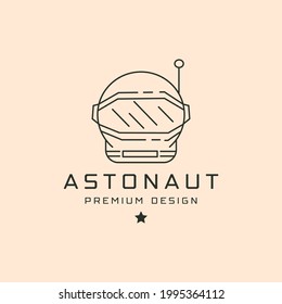 vector of line art astronaut head logo symbol illustration design