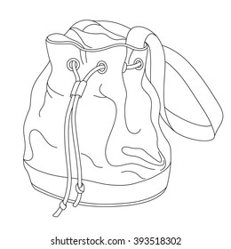 Vector line art bag. Hand-drawn vector illustration. Can be used for graphic design, textile design or web design.