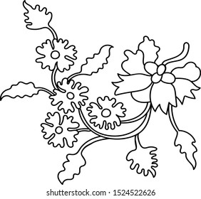 Vector line art beautiful flower.