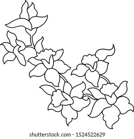 Vector line art beautiful flower.