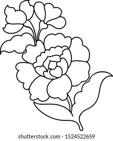 Vector line art beautiful flower.