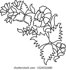 Vector line art beautiful flower.