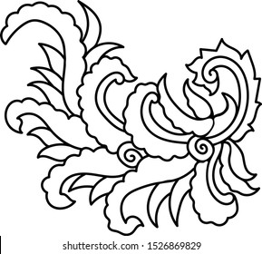 Vector line art beautiful flower.