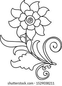 Vector line art beautiful flower