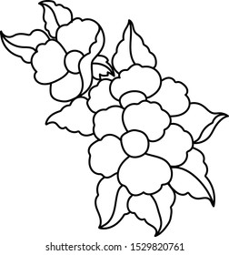 Vector line art beautiful flower