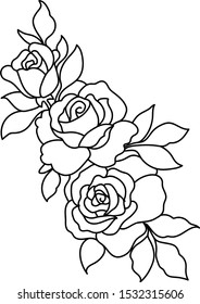 Vector line art beautiful flower