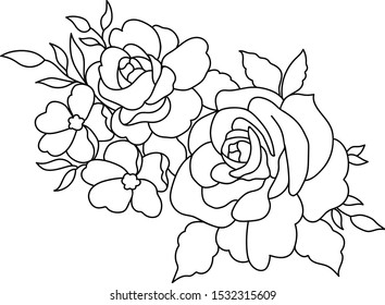 Vector line art beautiful flower