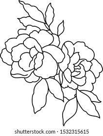 Vector line art beautiful flower