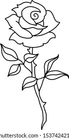 Vector line art beautiful flower