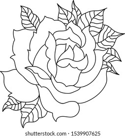 Vector line art beautiful flower